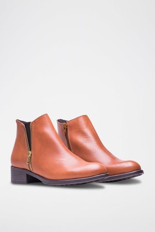 Bottines en cuir Camel