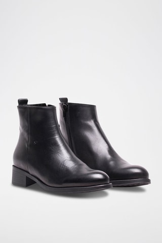 Bottines en cuir Noir