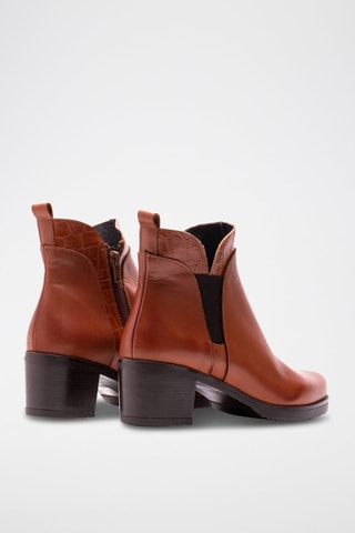 Bottines en cuir Camel