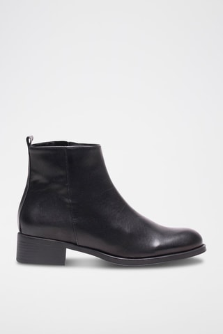 Bottines en cuir Noir
