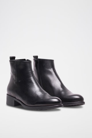 Bottines en cuir Noir