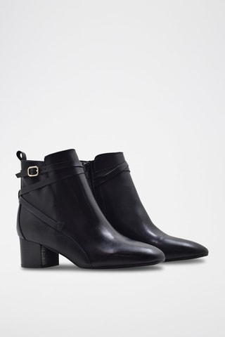 Bottines en cuir Noir