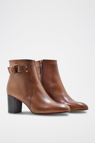 Bottines en cuir Camel