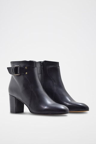 Bottines en cuir Noir