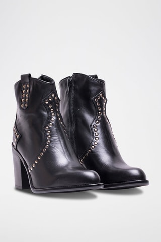 Bottines en cuir nappa - Noir
