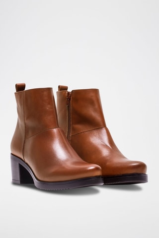 Bottines en cuir nappa - Camel
