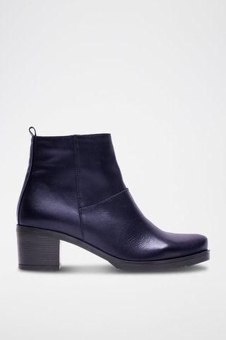 Bottines en cuir nappa - Bleu marine