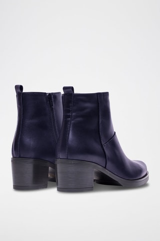 Bottines en cuir nappa - Bleu marine