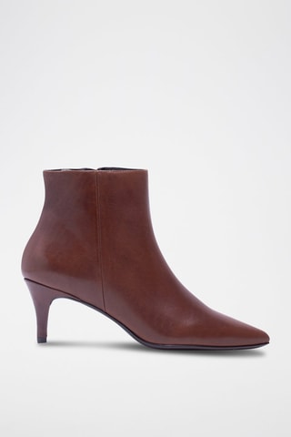 Bottines en cuir nappa Claudia - Marron