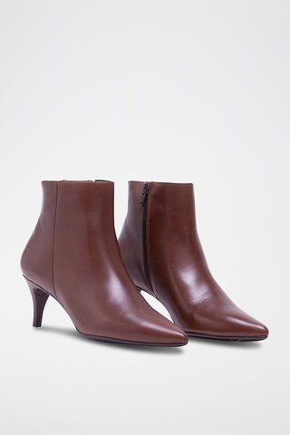 Bottines en cuir nappa Claudia - Marron