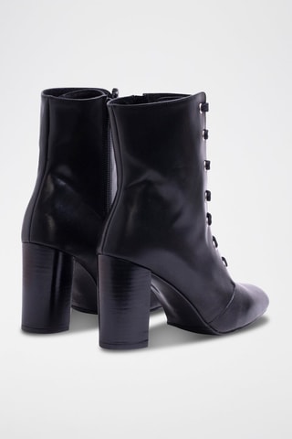 Bottines en cuir nappa Manuela - Noir
