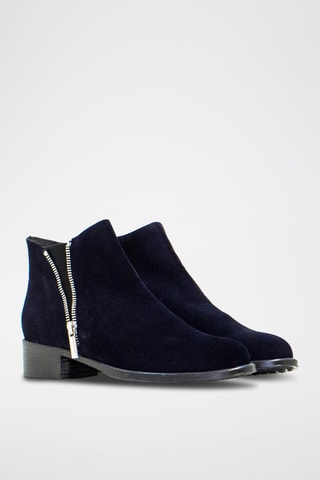 Bottines en nubuck - Bleu marine