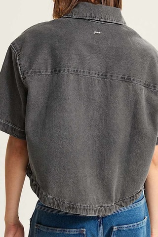 Chemisier en jean - Gris foncé