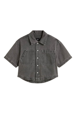 Chemisier en jean - Gris foncé