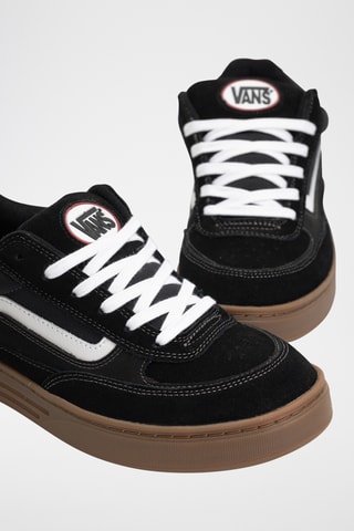 Baskets en nubuck et cuir Skate Estazzo - Noir et blanc
