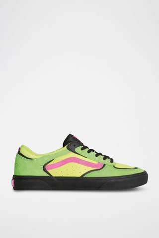 Baskets en nubuck Skate Rowley - Rose et vert fluo
