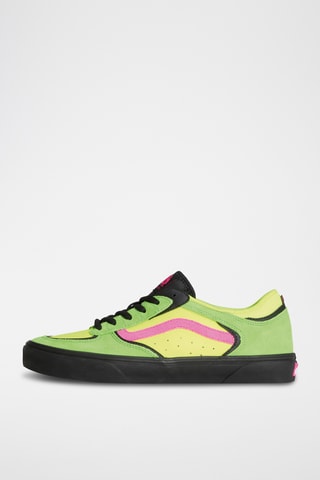 Baskets en nubuck Skate Rowley - Rose et vert fluo