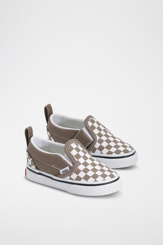 Slip-on V - Taupe et blanc