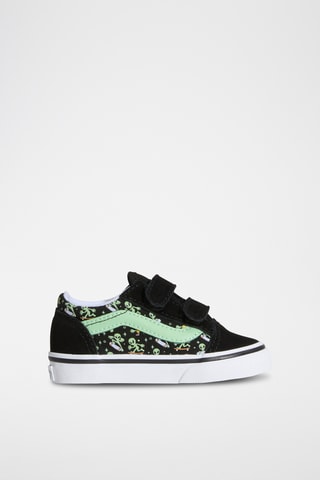 Baskets en nubuck Old Skool V - Noir et vert fluo