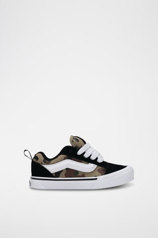 Baskets en nubuck Knu Skool - Noir et vert olive