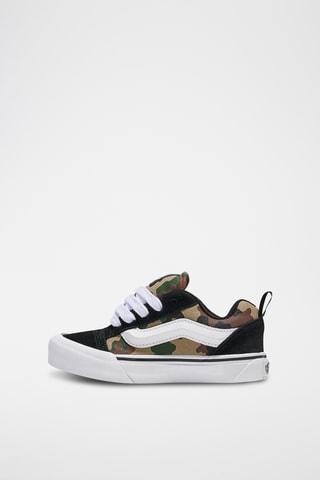Baskets en nubuck Knu Skool - Noir et vert olive