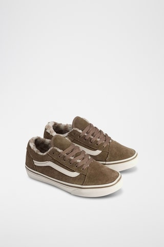Baskets fourrées en cuir Old Skool - Kaki