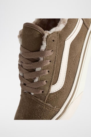 Baskets fourrées en cuir Old Skool - Kaki