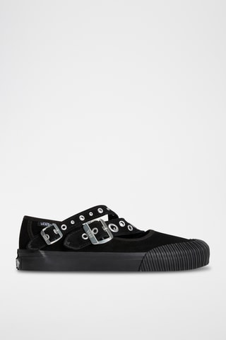 Baskets en nubuck Mary Jane Straps - Noir