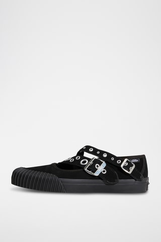 Baskets en nubuck Mary Jane Straps - Noir