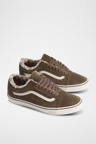 Baskets fourrées en nubuck Old Skool - Marron foncé