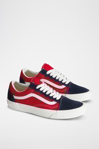 Baskets en cuir Old Skool - Rouge et bleu marine