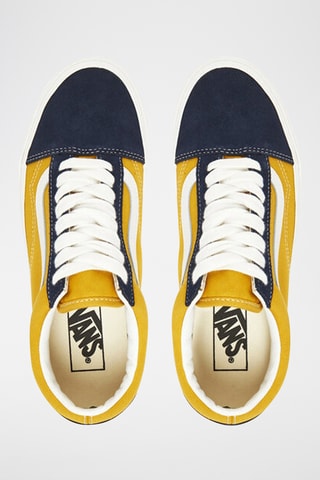 Baskets en cuir Old Skool - Jaune et bleu marine