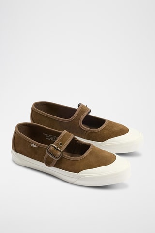 Ballerines en cuir Mary Jane - Marron