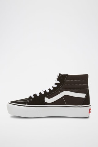 Baskets montantes plateformes en cuir SK8-Hi Platform 2.0 Noir