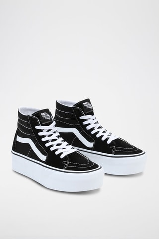 Baskets montantes plateformes en cuir SK8-Hi Tapered Stackform - Noir