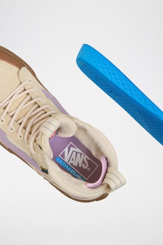 Baskets montantes fourrées en cuir Mte Sk8-Hi - Ecru