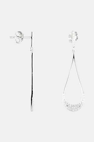 Brincos Gouttes d'amour précieuses - Ouro branco e diamantes