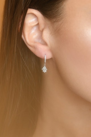 Brincos Charms Hands - Ouro branco e diamantes