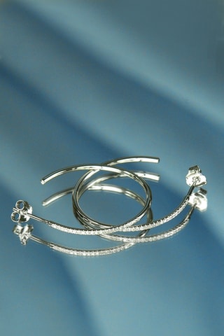 Meias argolas Camino - Ouro branco e diamantes