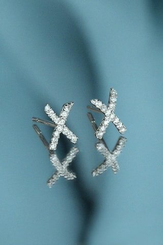 Brincos Life - Ouro branco e diamantes