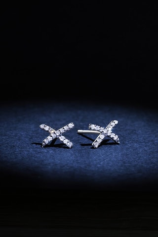 Brincos Life - Ouro branco e diamantes