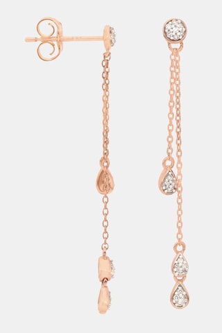 Brincos Diamond Falls - Ouro rosa e diamantes