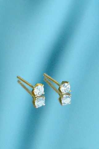 Brincos Single diamond - Ouro amarelo e diamantes