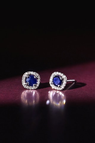 Brincos Somptueux safira - Ouro branco, diamantes e safiras