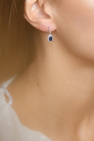 Brincos Courtoisie - Ouro branco, diamantes e safiras