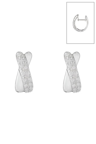 Argolas Demi croisés - Ouro branco e diamantes