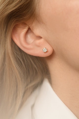 Brincos Single diamond - Ouro amarelo e diamantes