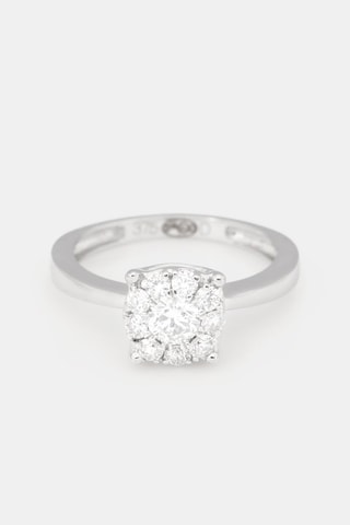 Anel solitário Brillant Luciana Ouro branco e diamantes