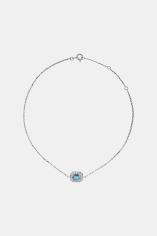 Pulseira - Ouro branco, diamantes e topázio