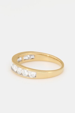 Aliança Rail - Ouro amarelo e diamantes